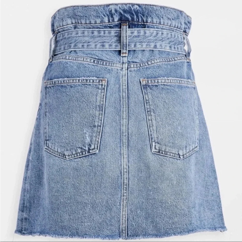 AGOLDE 90's Denim Mini Jean Skirt High Waisted Blue Cotton Festival Size 24 - Picture 4 of 13